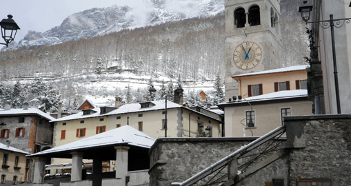 Piazza centrale del Kuerc a Bormio