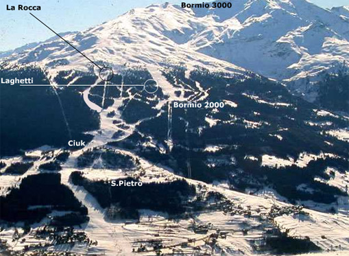 Veduta aerea della Pista Stelvio a Bormio